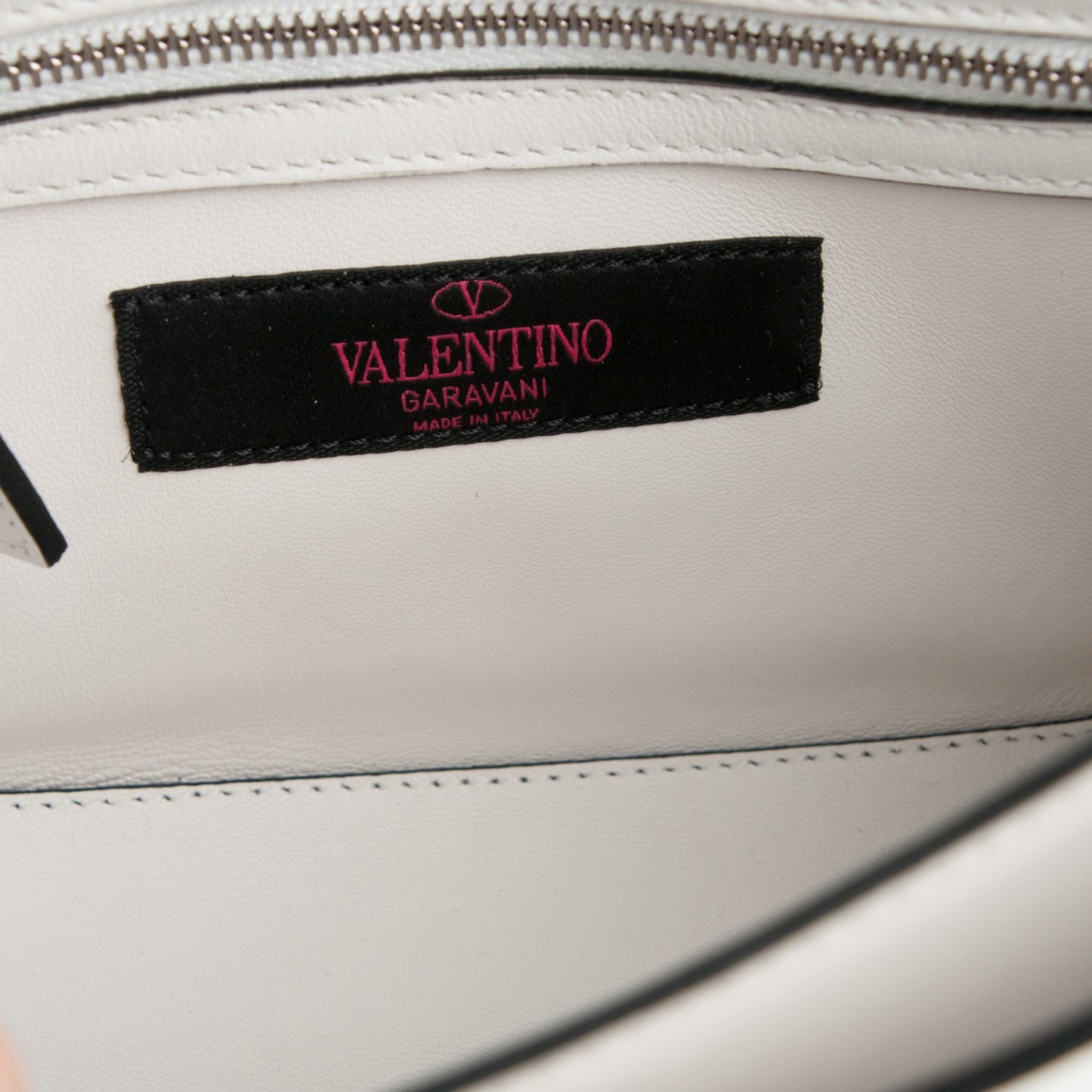 Vitello Loveblade Embellished Chain Flap Bag White