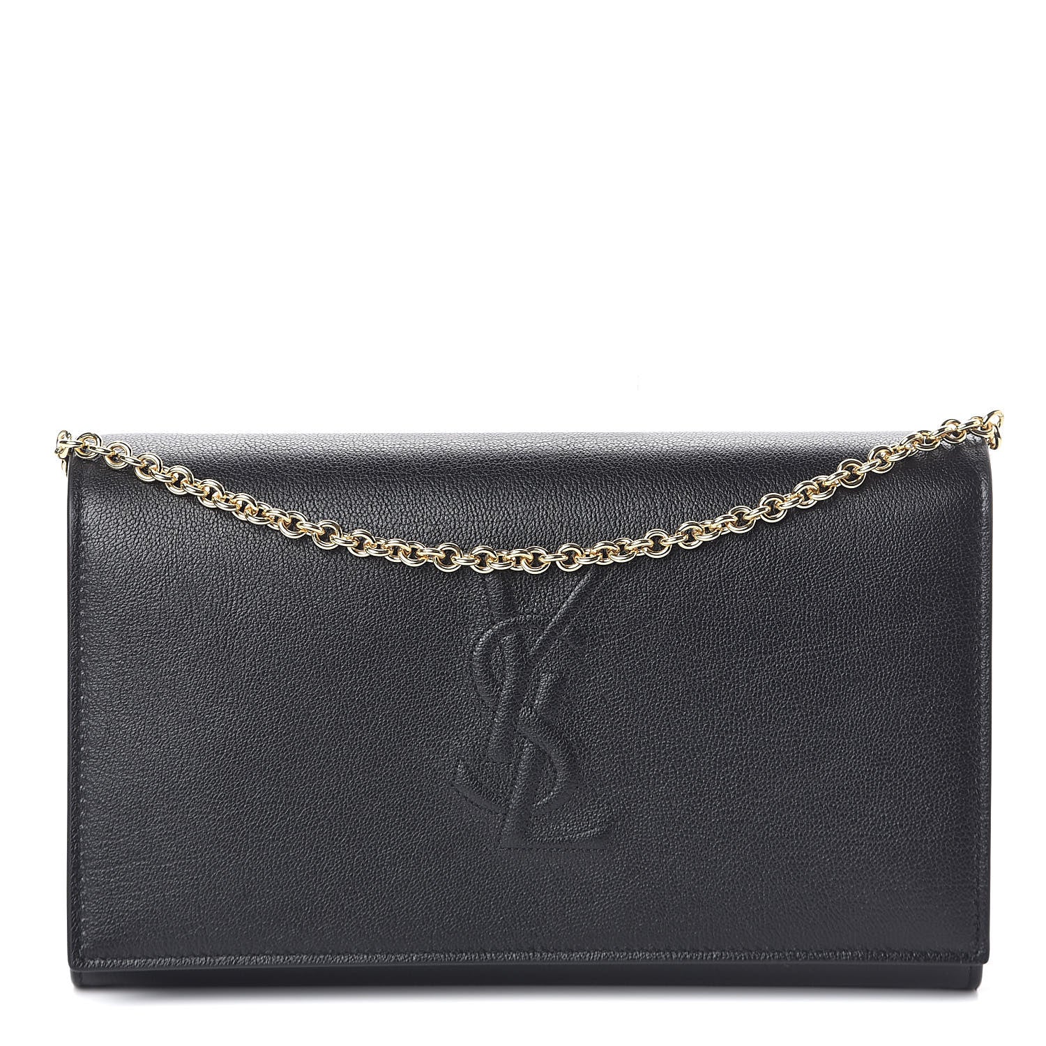 Saint Laurent Calfskin Monogram Belle de Jour Chain Clutch Black 1 of 9