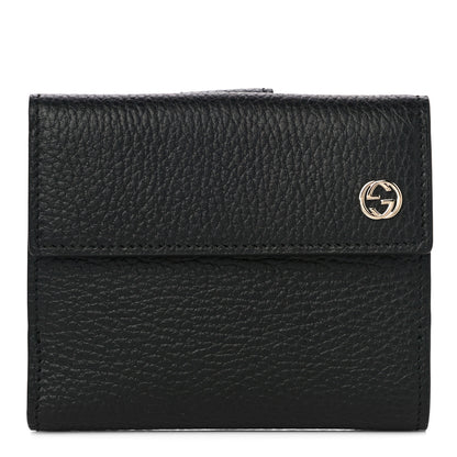 Gucci Dollar Calfskin Interlocking G French Wallet Black 1 of 11