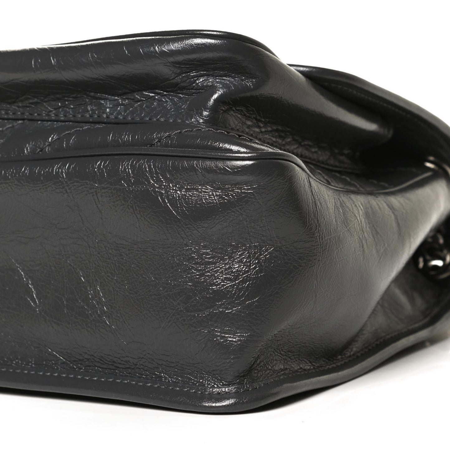 Crinkled Calfskin Matelasse Monogram Medium Niki Chain Satchel Storm