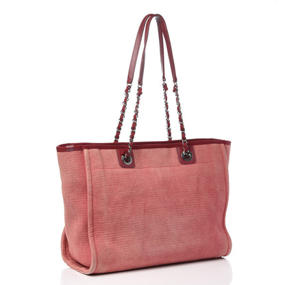 Chanel Canvas Small Deauville Tote Red 3 of 11