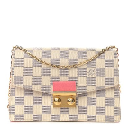 Louis Vuitton Damier Azur Croisette Chain Wallet Rose Papaye 1 of 14