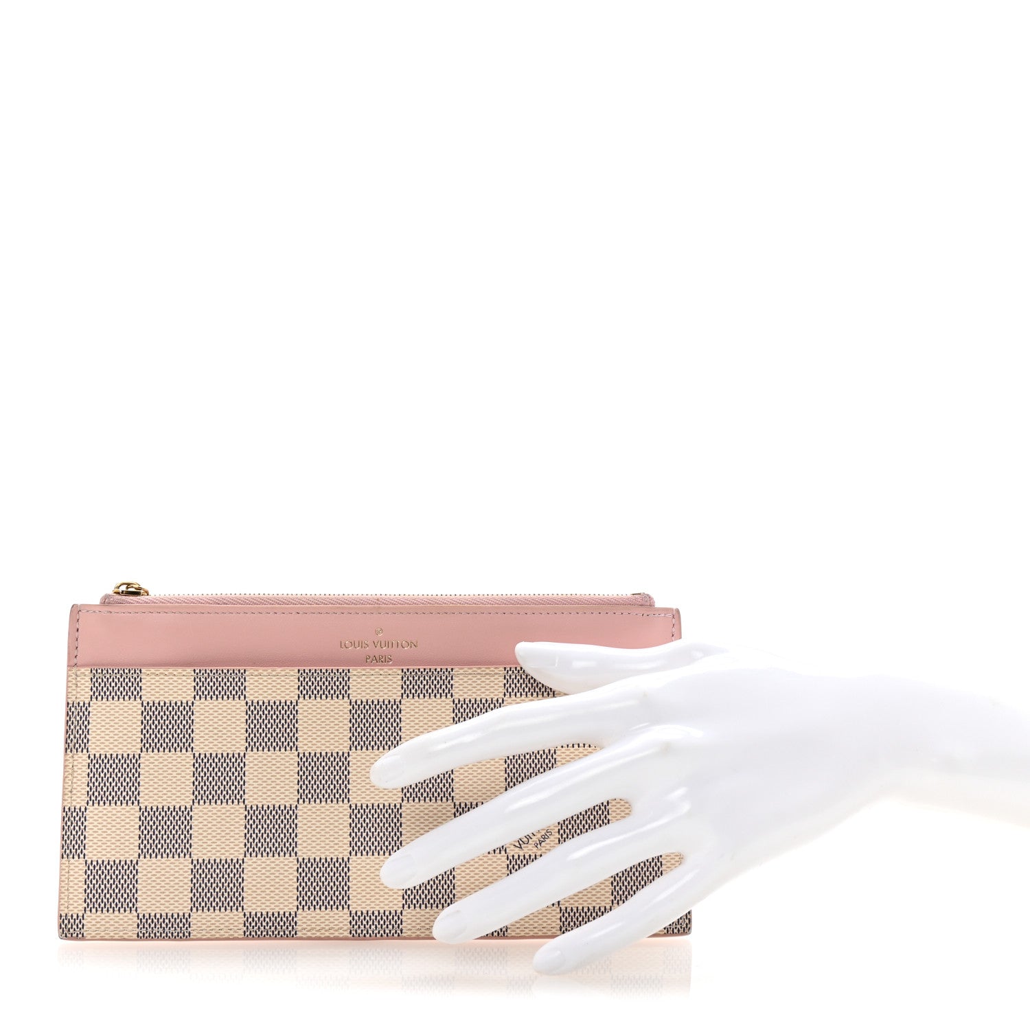 Louis Vuitton Damier Azur Slim Purse Rose Ballerine 2 of 6