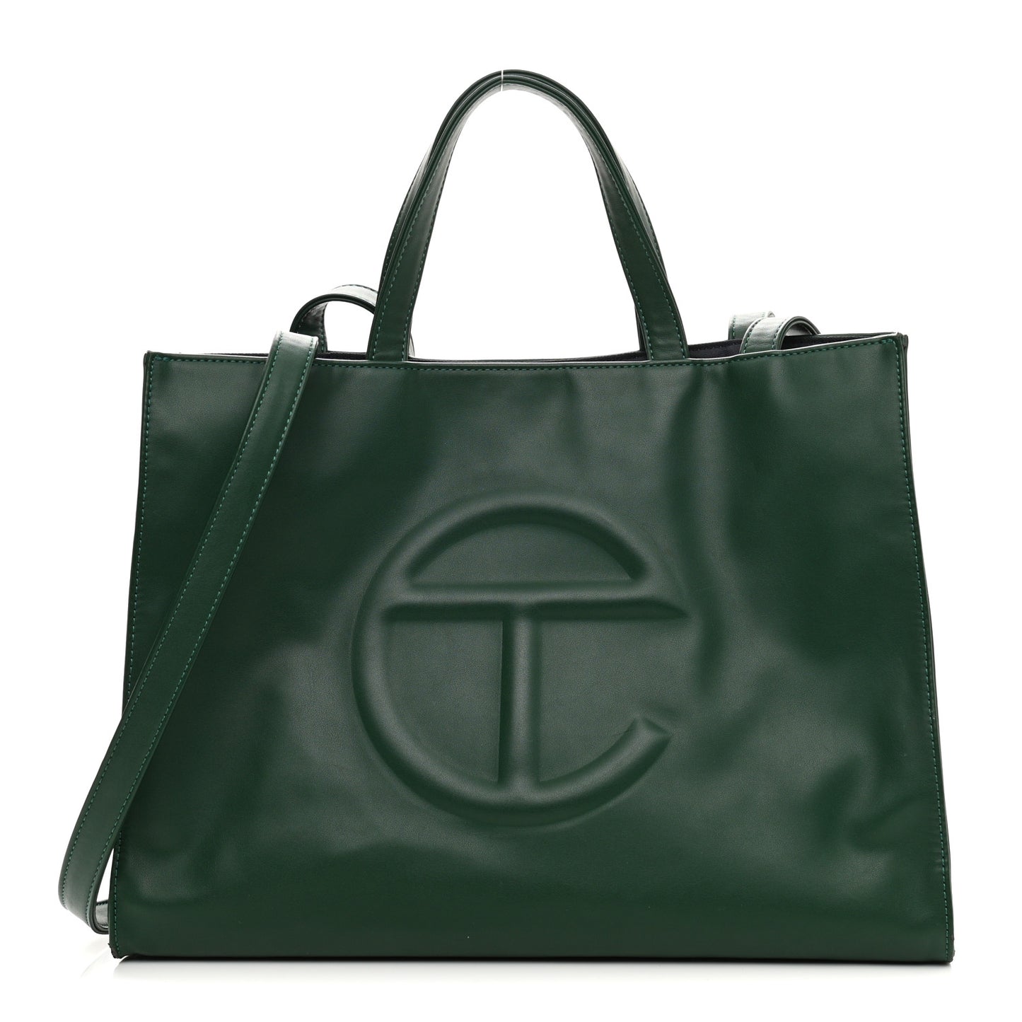 Vegan Leather Large Shopping Bag Dark Olive