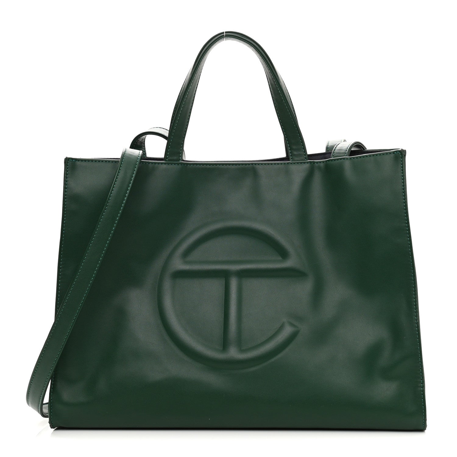 Telfar Vegan Leather Large Shopping Bag Dark Olive 1 of 13