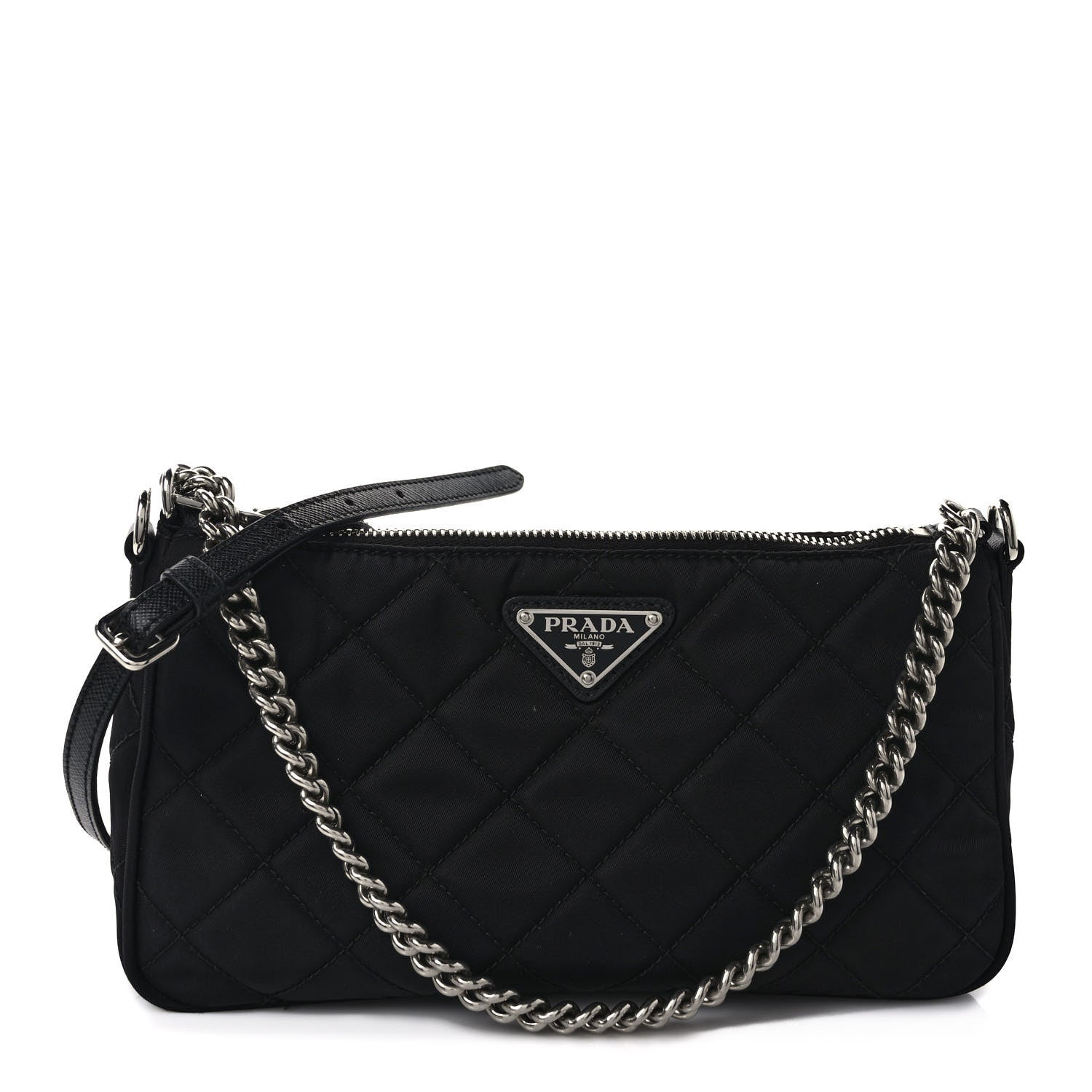 Prada Nylon Tessuto Impuntu Quilted Crossbody Bag Black 1 of 11