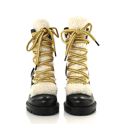 Christian Louboutin Calfskin Shearling Yetita 70 Hiker Booties 35 Black 2 of 7
