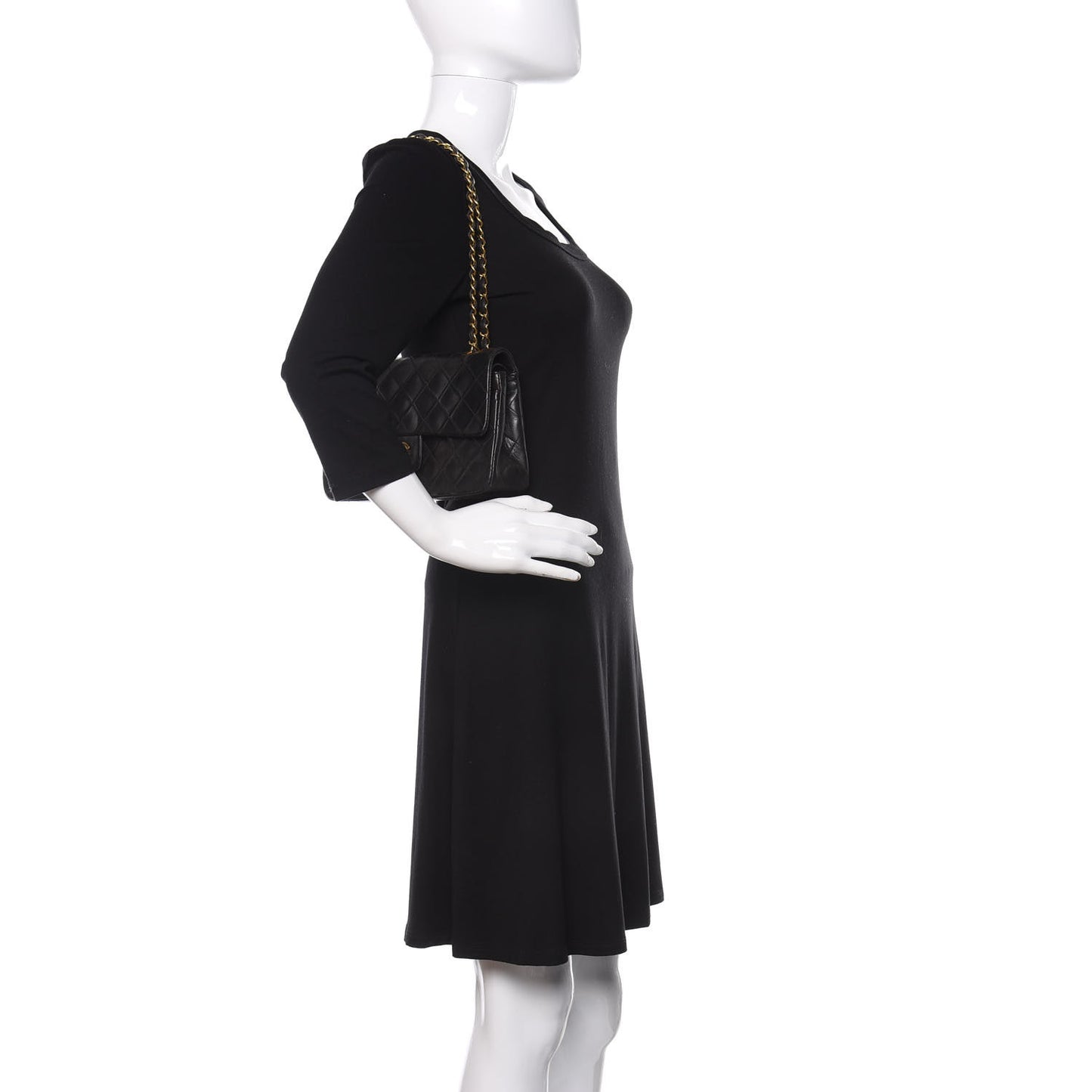 Lambskin Quilted Small Double Flap Black