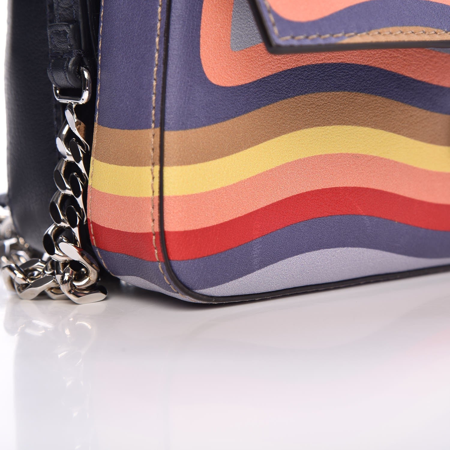Fendi Vitello Dolce Hypnotic Micro Double Baguette Multicolor Blue Notte 11 of 14