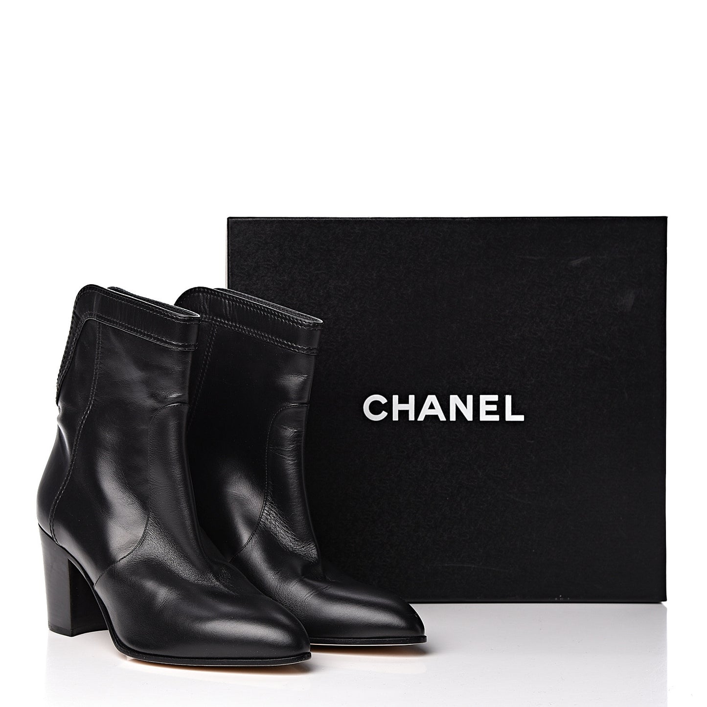 Calfskin CC Short Boots 40 Black