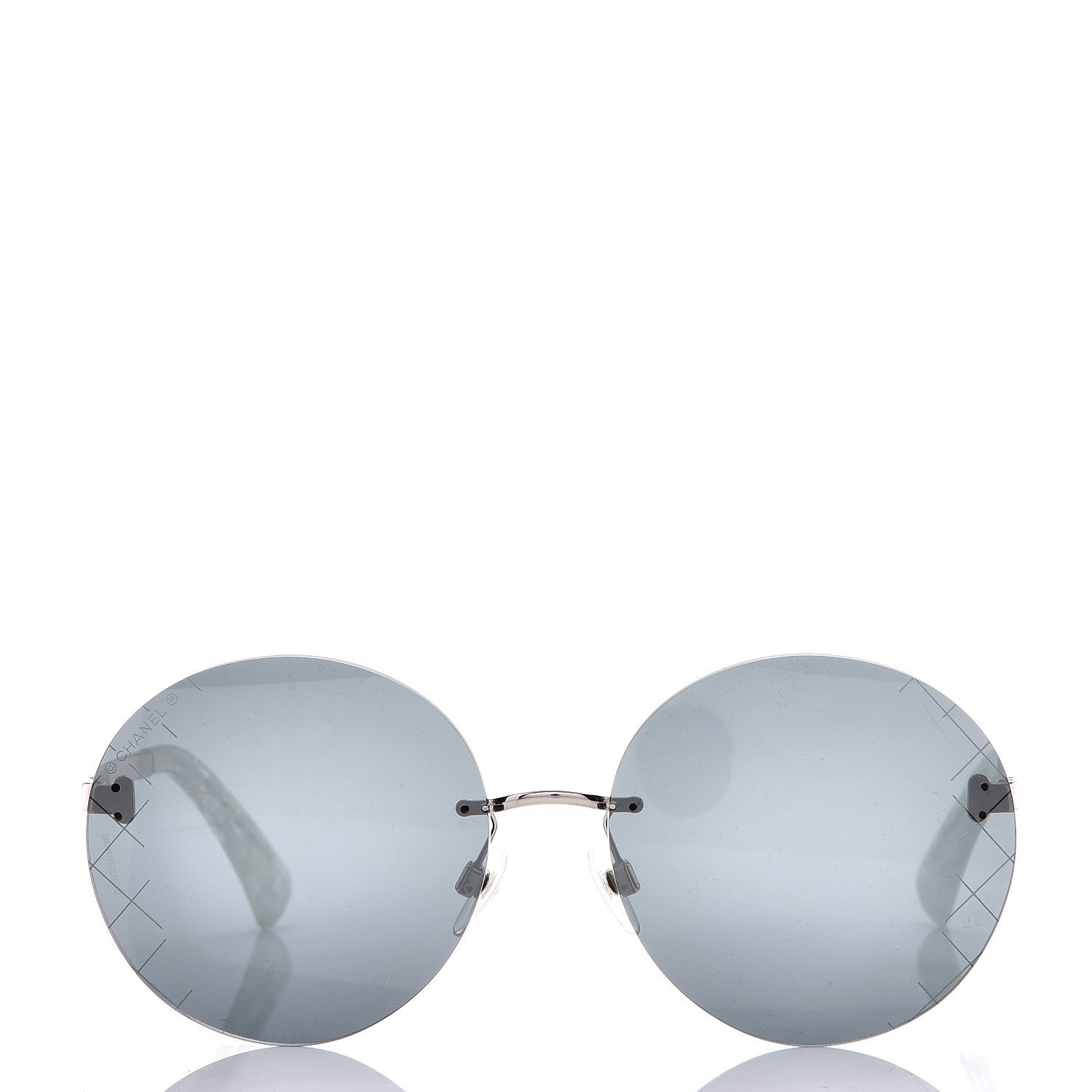 Chanel Metal Rimless Round Sunglasses 4216 Silver 2 of 9