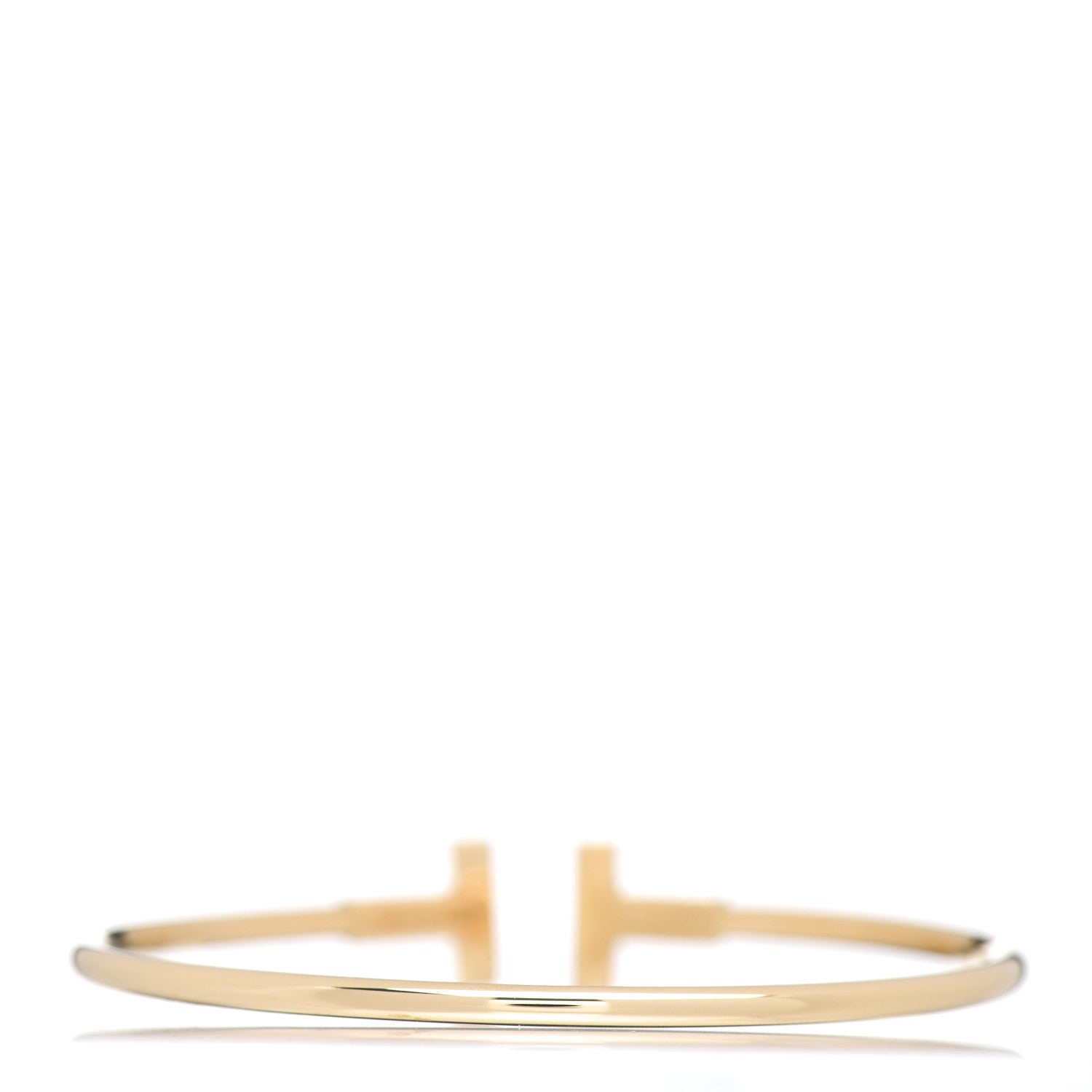 Tiffany 18K Yellow Gold Narrow T Wire Bracelet 3 of 4