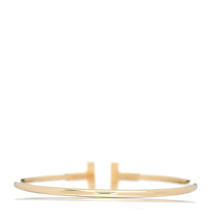 Tiffany 18K Yellow Gold Narrow T Wire Bracelet 3 of 4