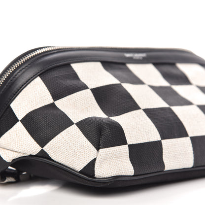 Saint Laurent Canvas Classic Belt Bag Black White 6 of 10