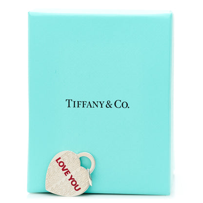 Tiffany Sterling Silver Enamel LOVE YOU Heart Charm Red 4 of 4