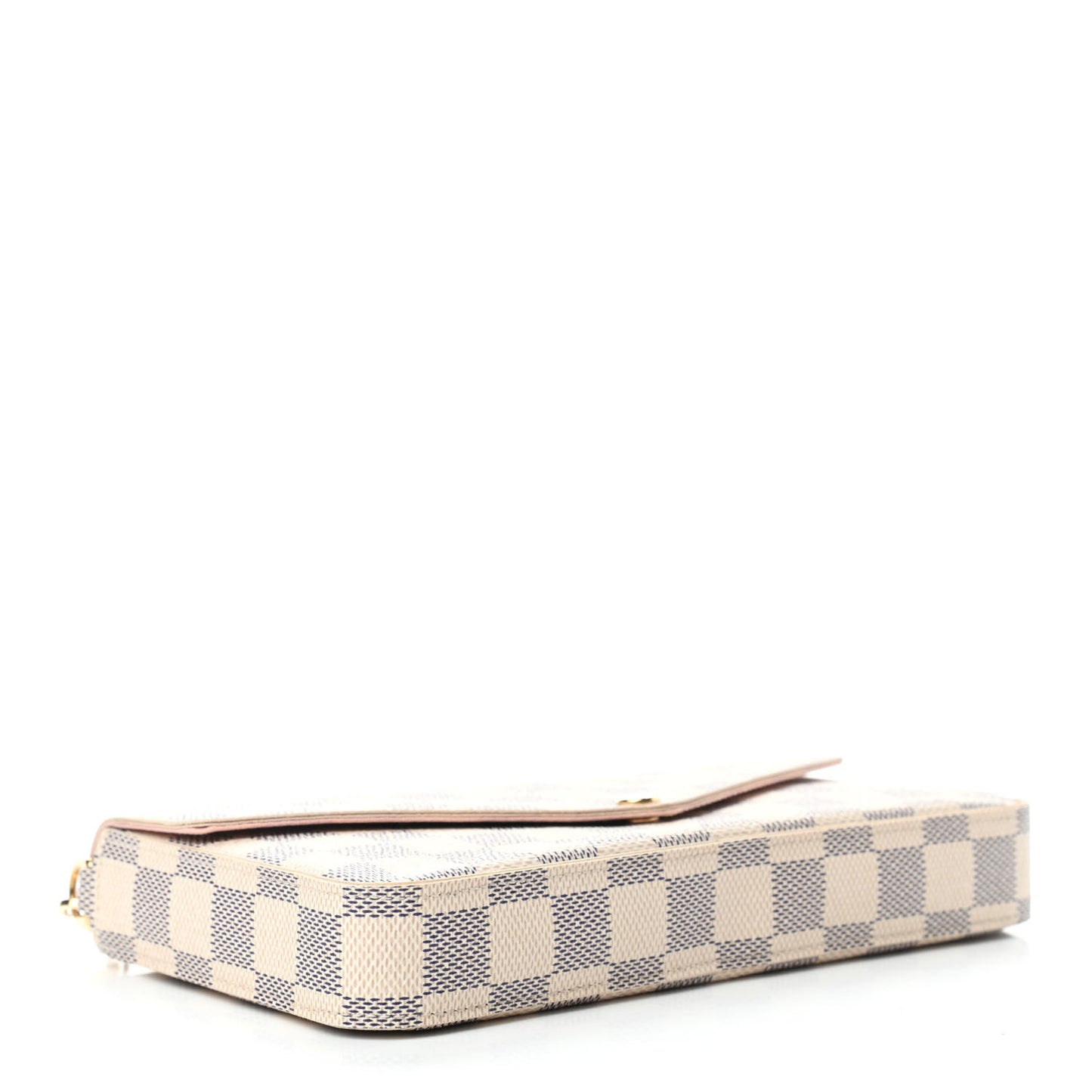 Damier Azur Pochette Felicie Chain Wallet Rose Ballerine
