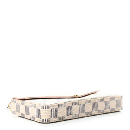 Louis Vuitton Damier Azur Pochette Felicie Chain Wallet Rose Ballerine 5 of 14