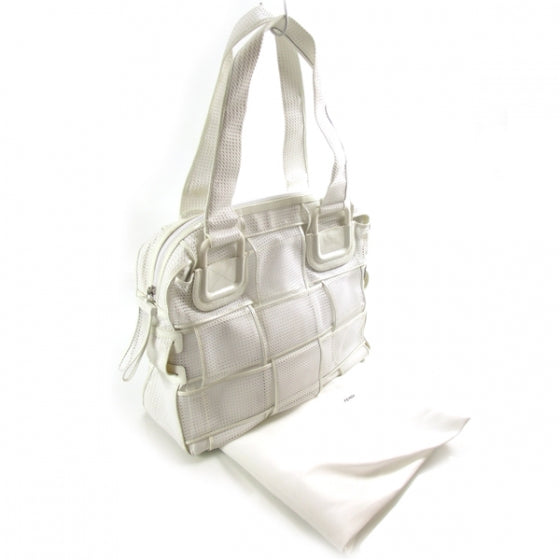 Fendi Patent Mesh Crossword Bag White 9 of 9