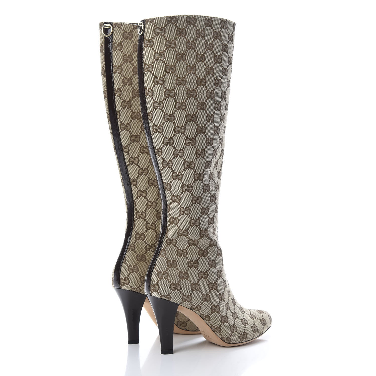 Gucci Monogram Womens Tall Boots 7 Brown 4 of 8