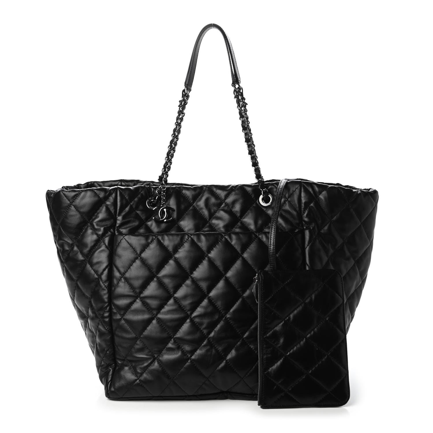 Chanel Lambskin Quilted Large Week End on Mars Tote Black 1 of 10