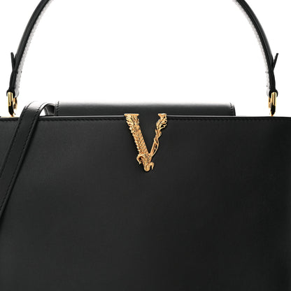 Versace Vitello Virtus Top Handle Shoulder Bag Black 8 of 16
