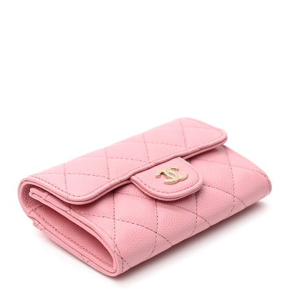 Chanel Caviar Quilted Flap Card Holder Wallet Light Pink 3 of 7
