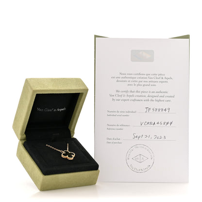 Van Cleef & Arpels 18K Yellow Gold Black Onyx Vintage Alhambra Pendant Necklace 7 of 7