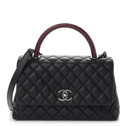 Chanel Caviar Lizard Quilted Small Coco Handle Flap Black 1 of 9