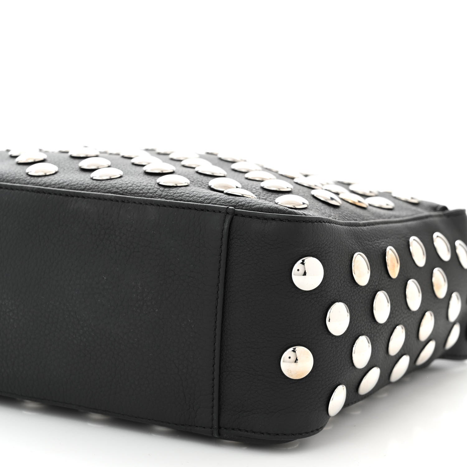 Khaite Pebbled Sport Calfskin Studded Elena Black 9 of 10