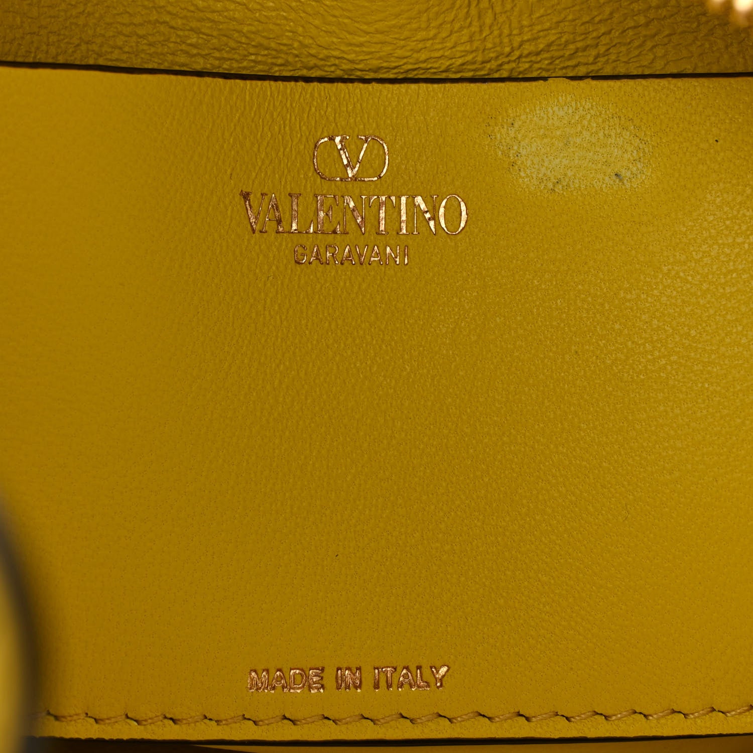 Valentino Garavani Grainy Calfskin Small Vlogo Moon Hobo Bag Cedar Yellow 6 of 9