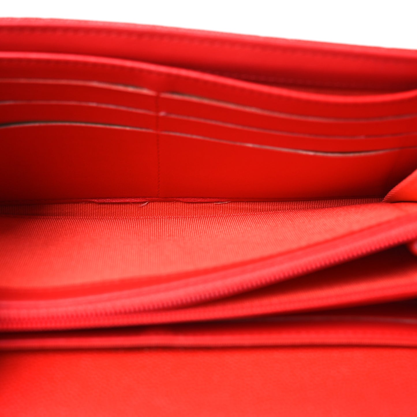 Caviar Quilted Large Gusset Flap Wallet Red