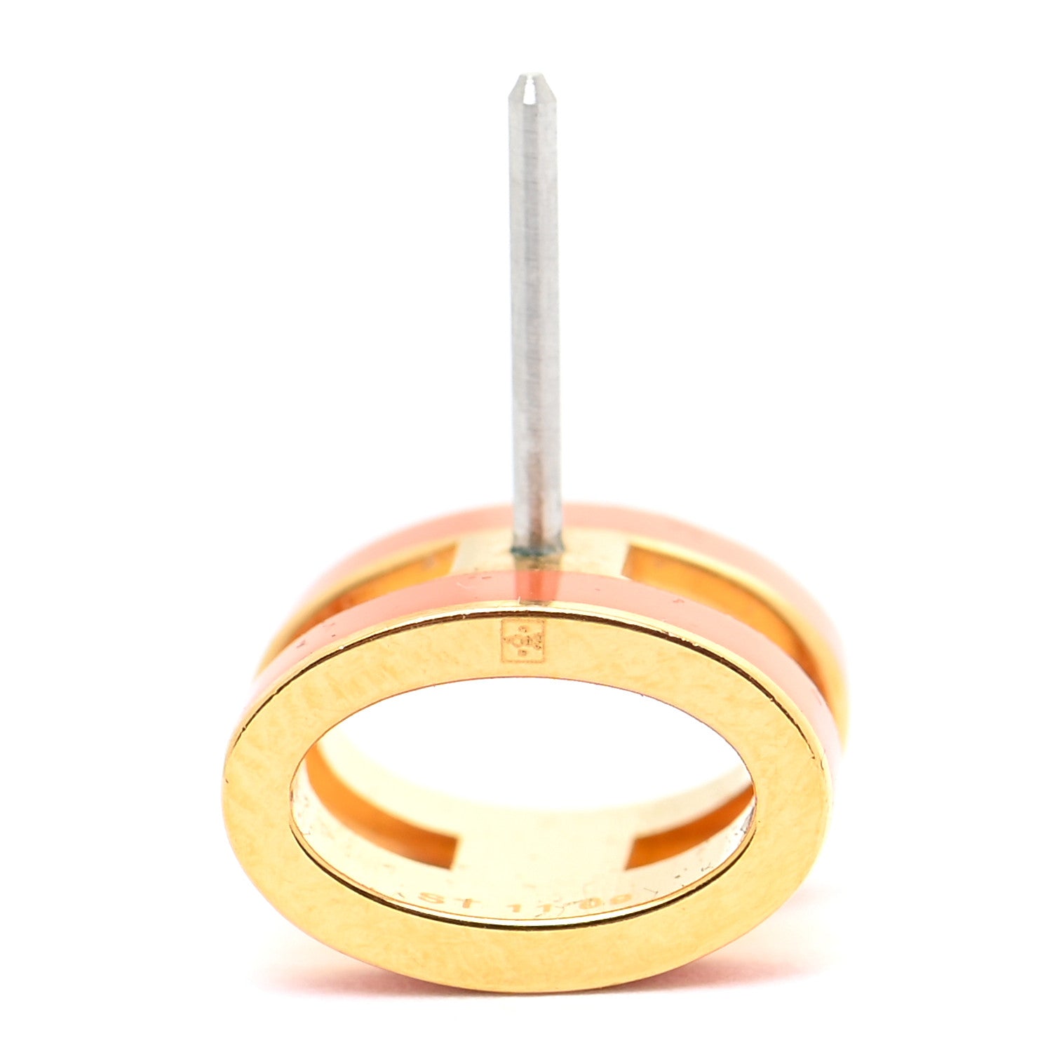 Hermes Gold Lacquered Pop H Earrings Orange 6 of 7