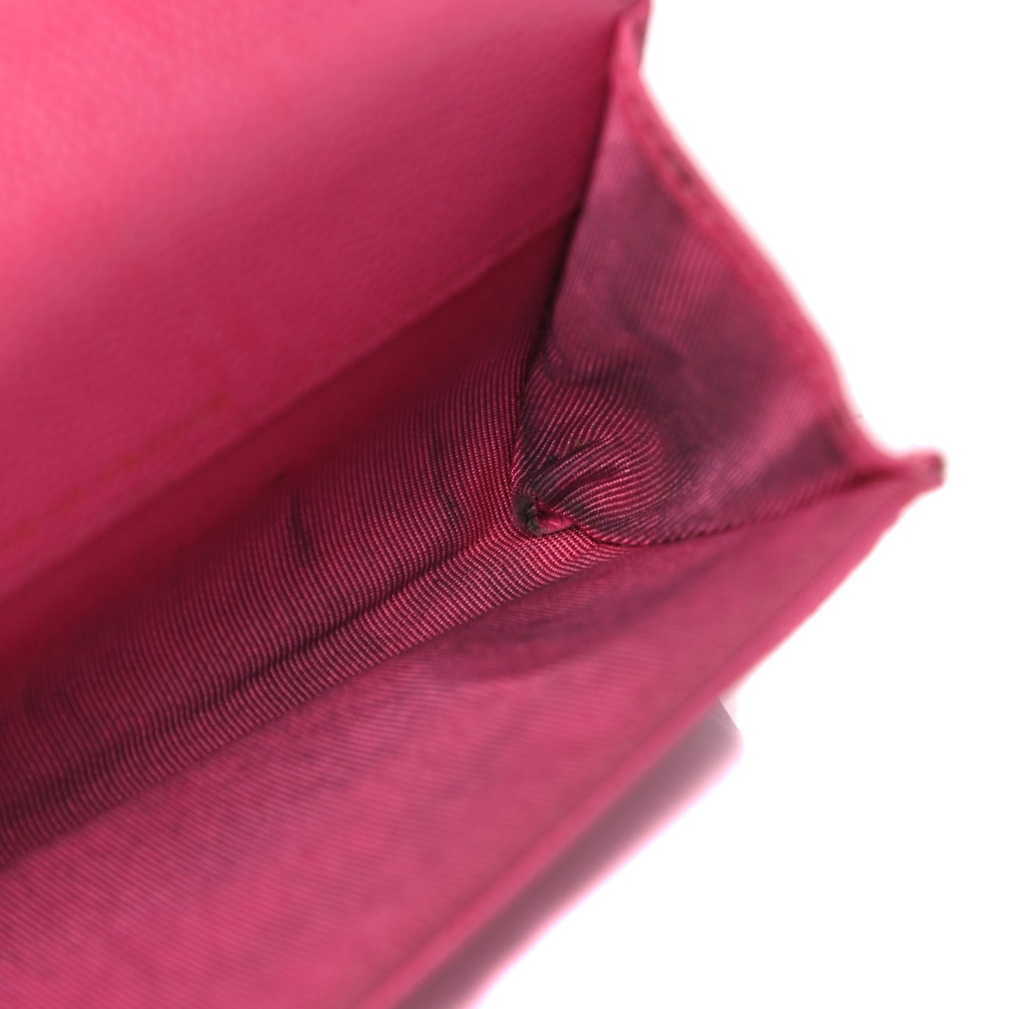 Caviar Quilted Card Flap Holder Pink