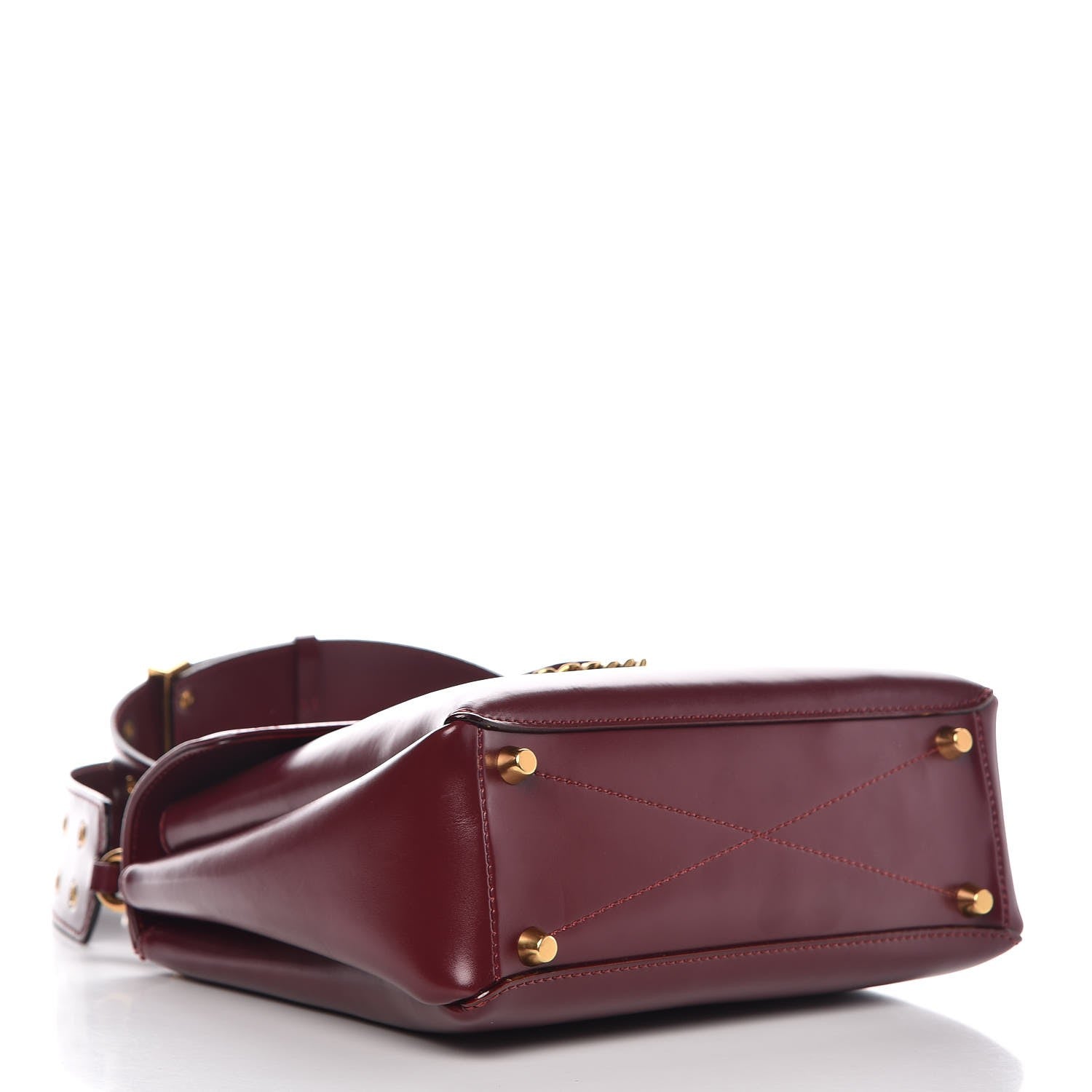 Marc Jacobs Calfskin St. Marc Shoulder Bag Burgundy 4 of 9