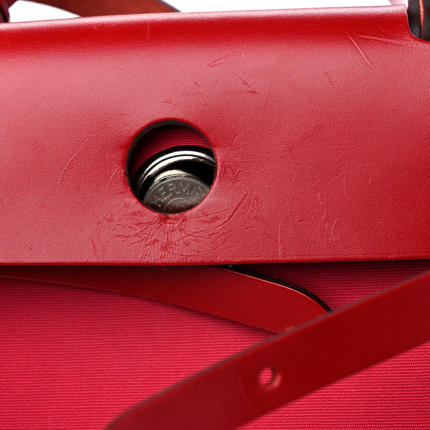 Hermes Toile Officier Vache Hunter Herbag Zip Retourne 31 PM Rose Extreme Rouge Venitien Rouge Piment 15 of 19