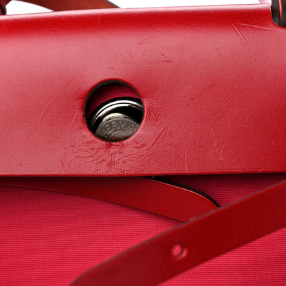 Hermes Toile Officier Vache Hunter Herbag Zip Retourne 31 PM Rose Extreme Rouge Venitien Rouge Piment 15 of 19