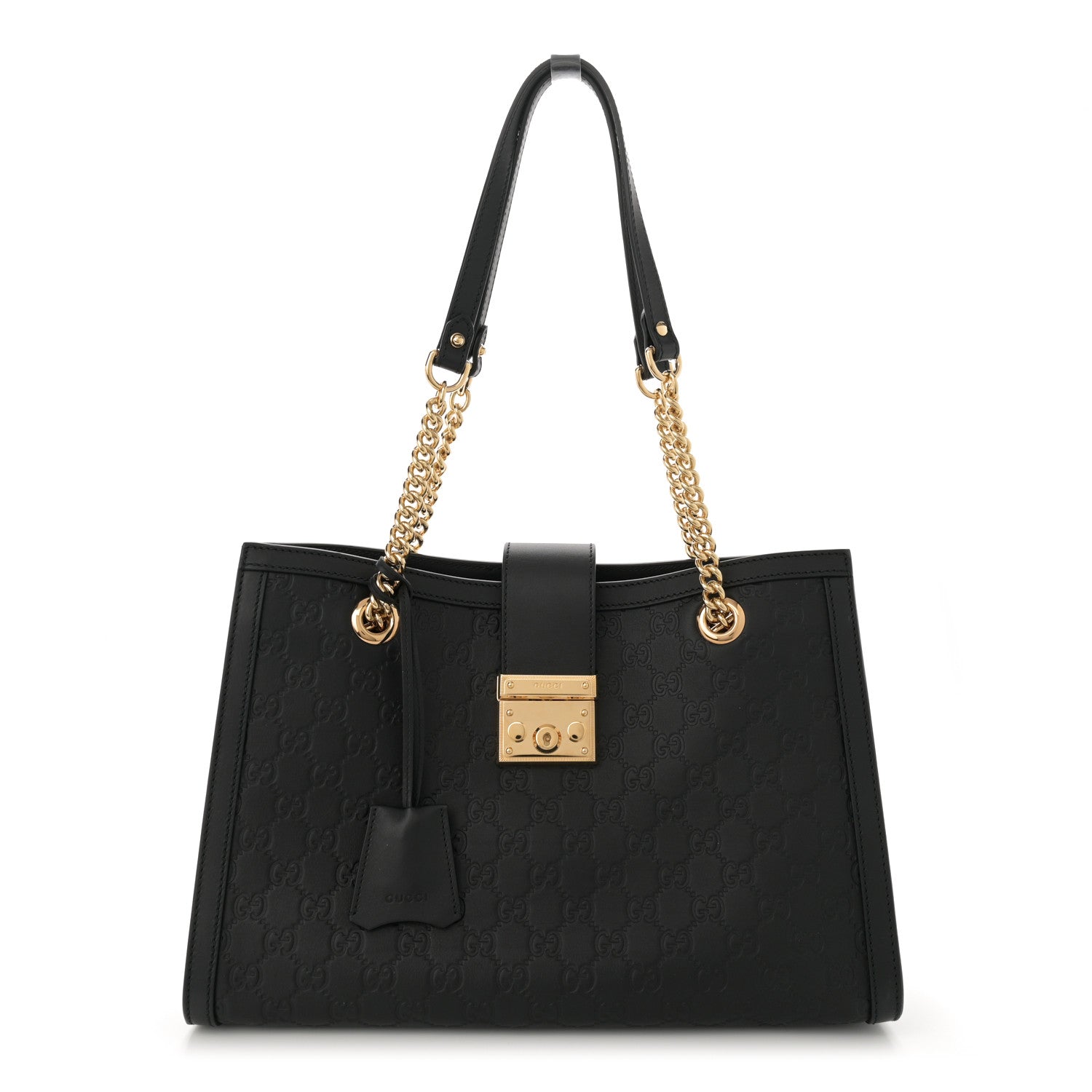 Gucci Guccissima Medium Padlock Tote Black 1 of 10