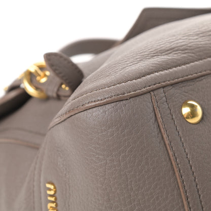 Miu Miu Cervo Front Buckle Satchel Taupe 9 of 15