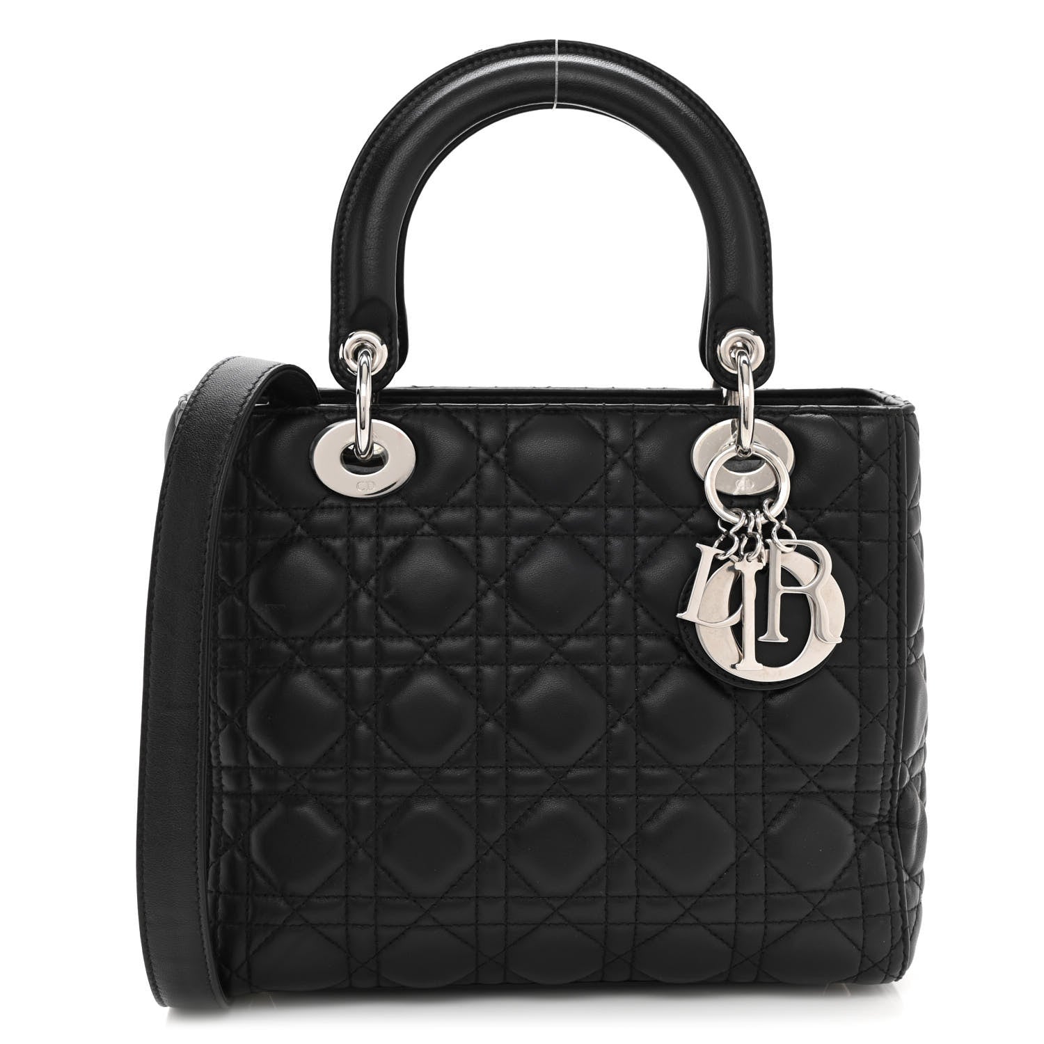 Christian Dior Lambskin Cannage Medium Lady Dior Black 1 of 12
