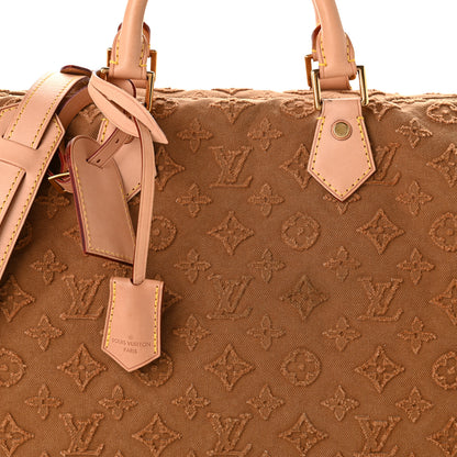 Louis Vuitton Denim Monogram Stone Speedy Bandouliere 35 Caramel 7 of 9