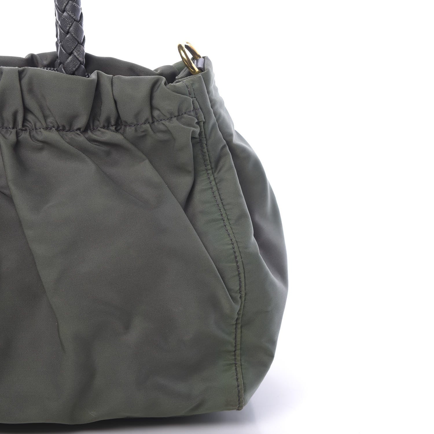 Prada Tessuto Nylon Bow Shoulder Bag Green 11 of 16