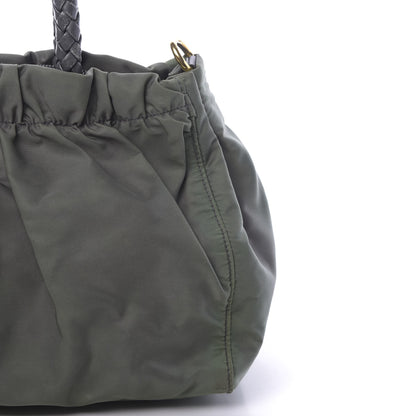Prada Tessuto Nylon Bow Shoulder Bag Green 11 of 16