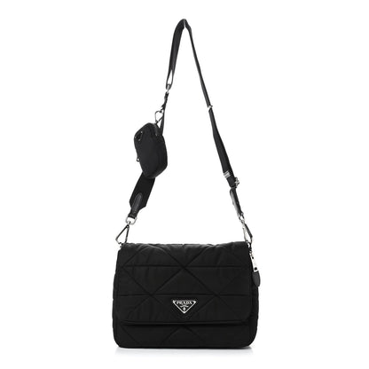 Prada Re-Nylon Quilted Padded Flap Shoulder Bag Black 1 of 4