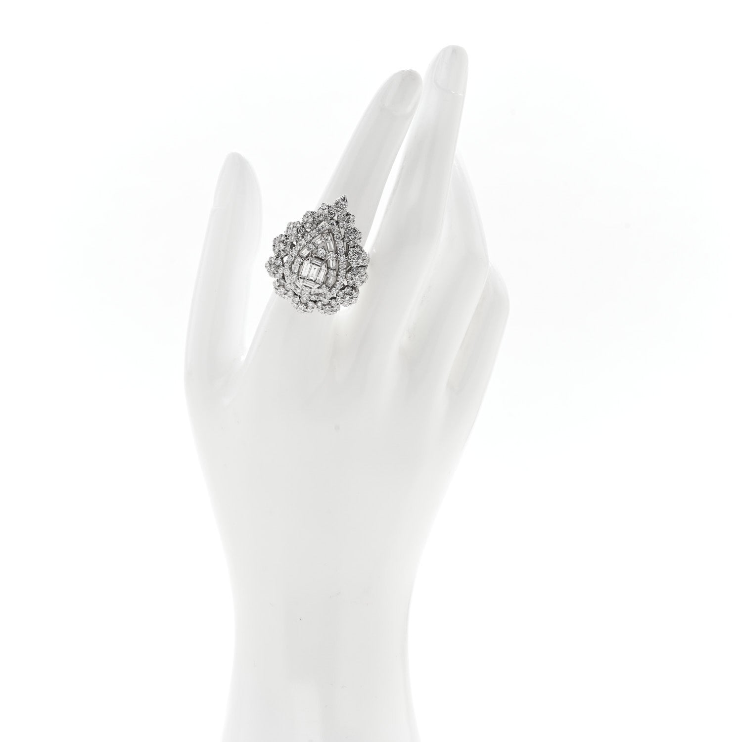 Parker & West by FASHIONPHILE 18K White Gold Diamond 4.70ctw Multi Shape Cocktail Ring  56 7.5 2 of 9