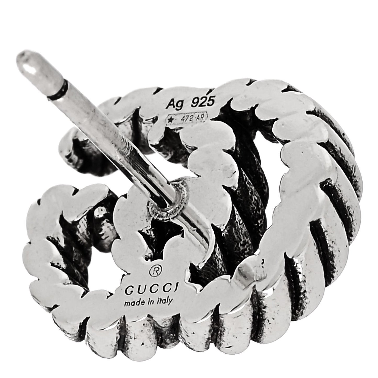 Sterling Silver Torchon Double G Earrings