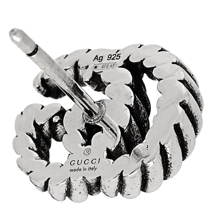 Gucci Sterling Silver Torchon Double G Earrings 4 of 5
