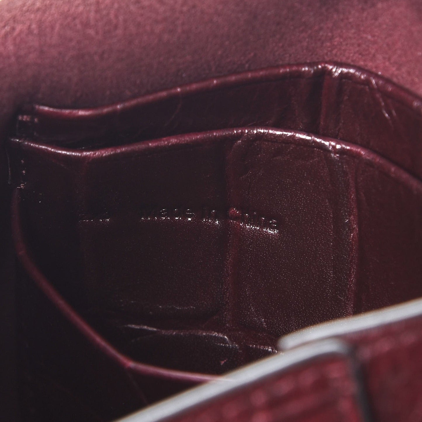 Calfskin Crocodile Embossed Mini Lily Oxblood