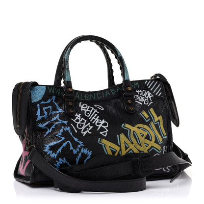 Balenciaga Agneau Graffiti All Over Classic Hardware S City Black Multicolor 2 of 10