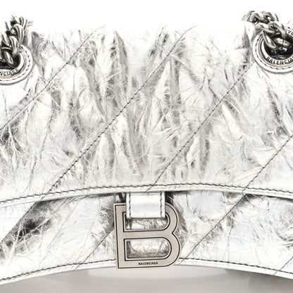 Balenciaga Crushed Calfskin Quilted Small Crush Chain Bag Silver 7 of 9