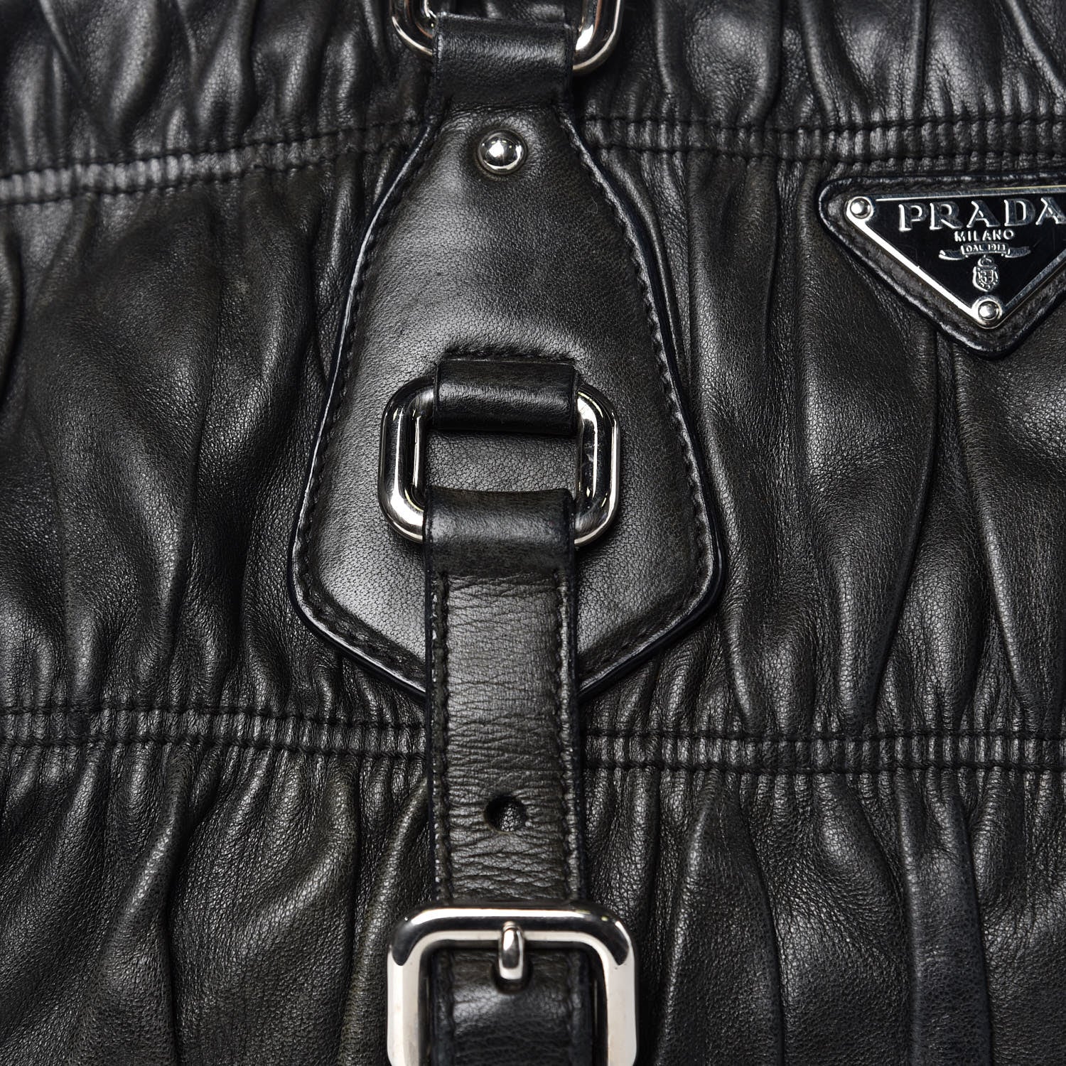Prada Nappa Gaufre Shopping Satchel Black 29 of 39